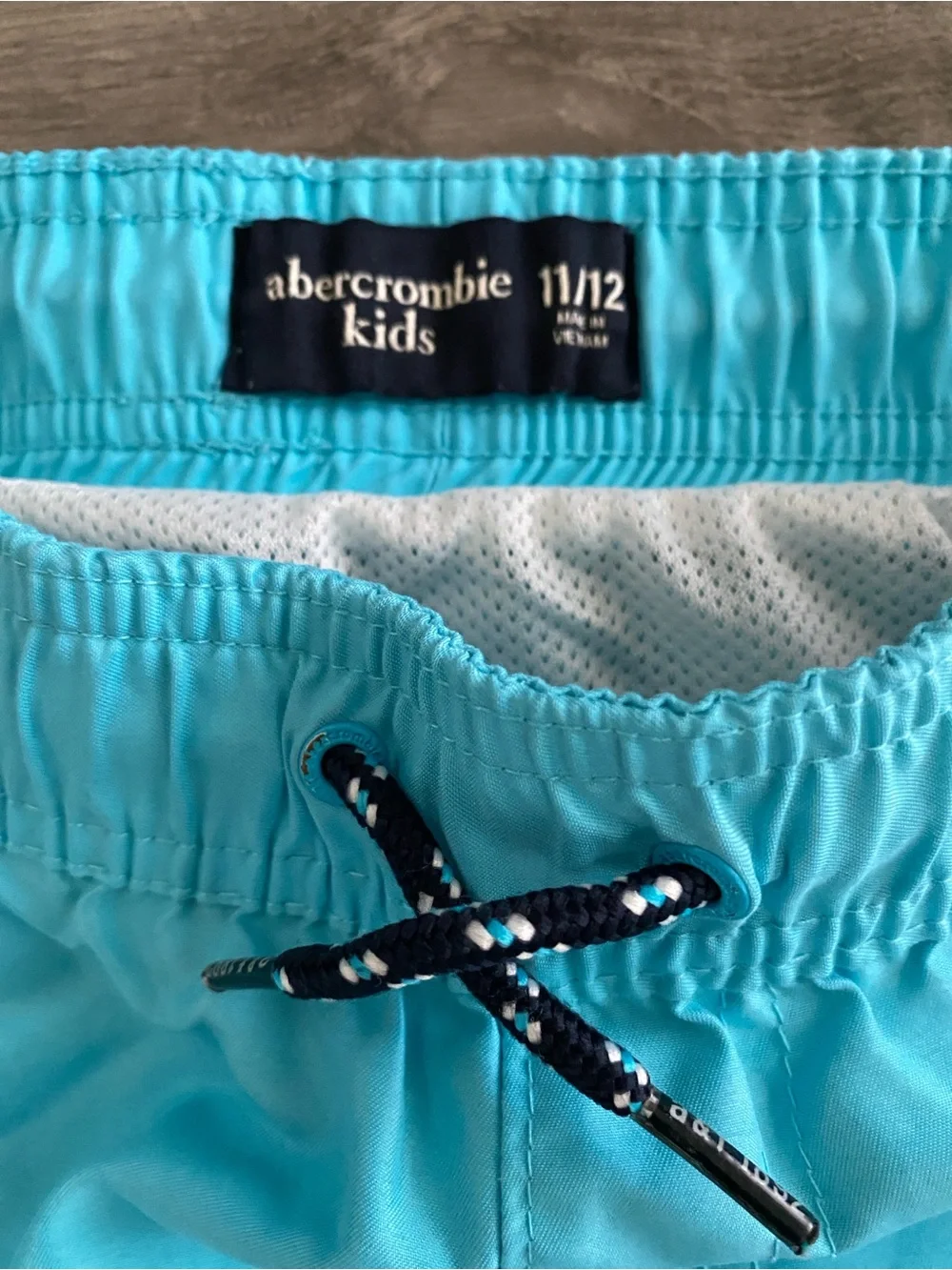 Abercrombie Kids Boys Color Changing Swim Trucks - Aqua Blue with Palm Trees